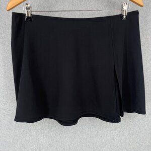 La Blanca Womens Mini Skirt Cover Up Size L Black Nylon Beach Swim Suit Slit